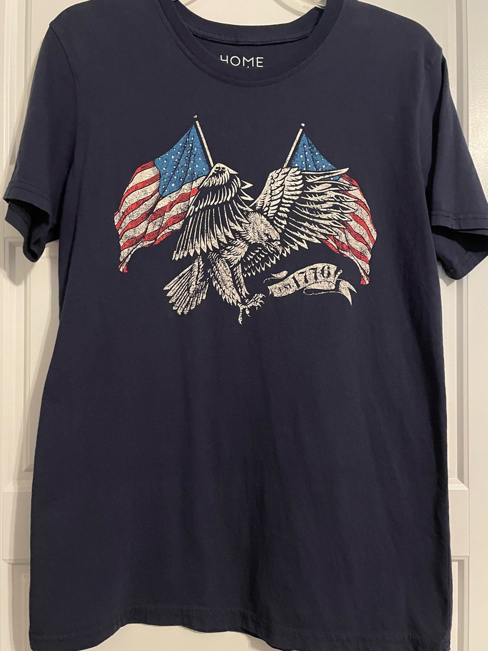 Men's Navy Graphic Eagle T-Shirt with American Flags